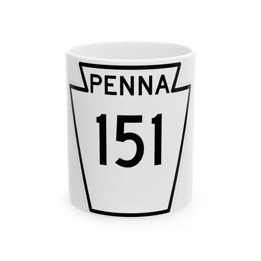 PA-151 1948 (Pennsylvania) (Road Sign) White Coffee Mug 11oz - Go Mug Yourself