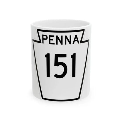 PA-151 1948 (Pennsylvania) (Road Sign) White Coffee Mug 11oz - Go Mug Yourself