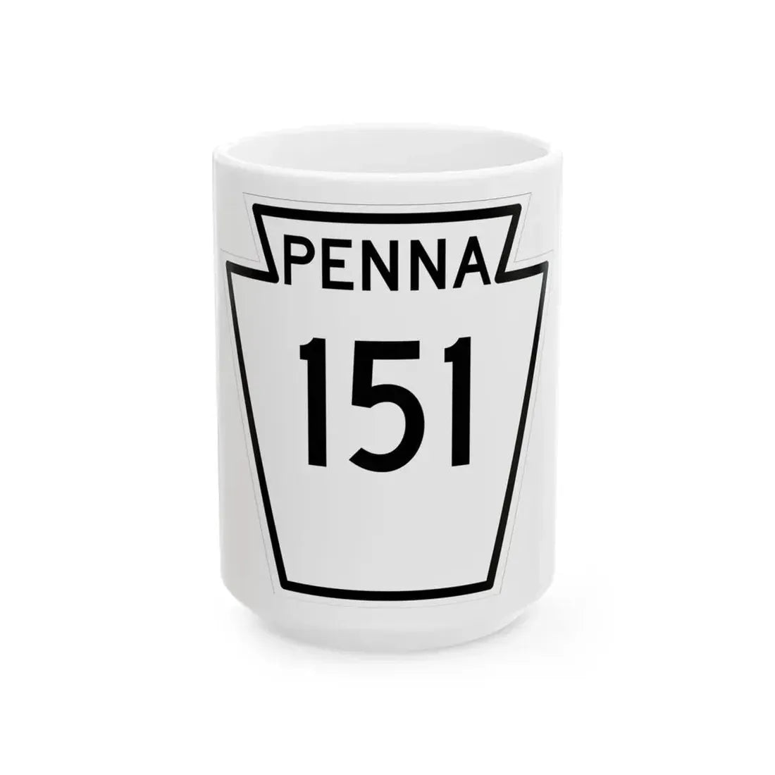 PA-151 1948 (Pennsylvania) (Road Sign) White Coffee Mug 15oz - Go Mug Yourself