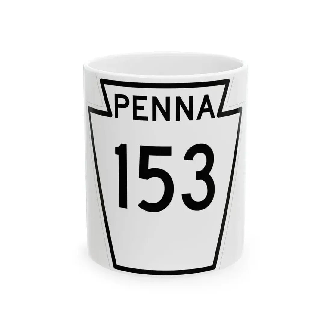 PA-153 1948 (Pennsylvania) (Road Sign) White Coffee Mug 11oz - Go Mug Yourself