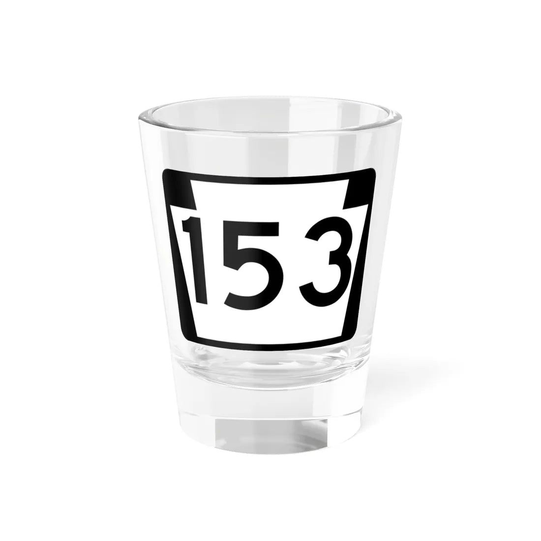 PA-153 (Pennsylvania) (Road Sign) Shot Glass 1.5oz 1.5oz - Go Mug Yourself