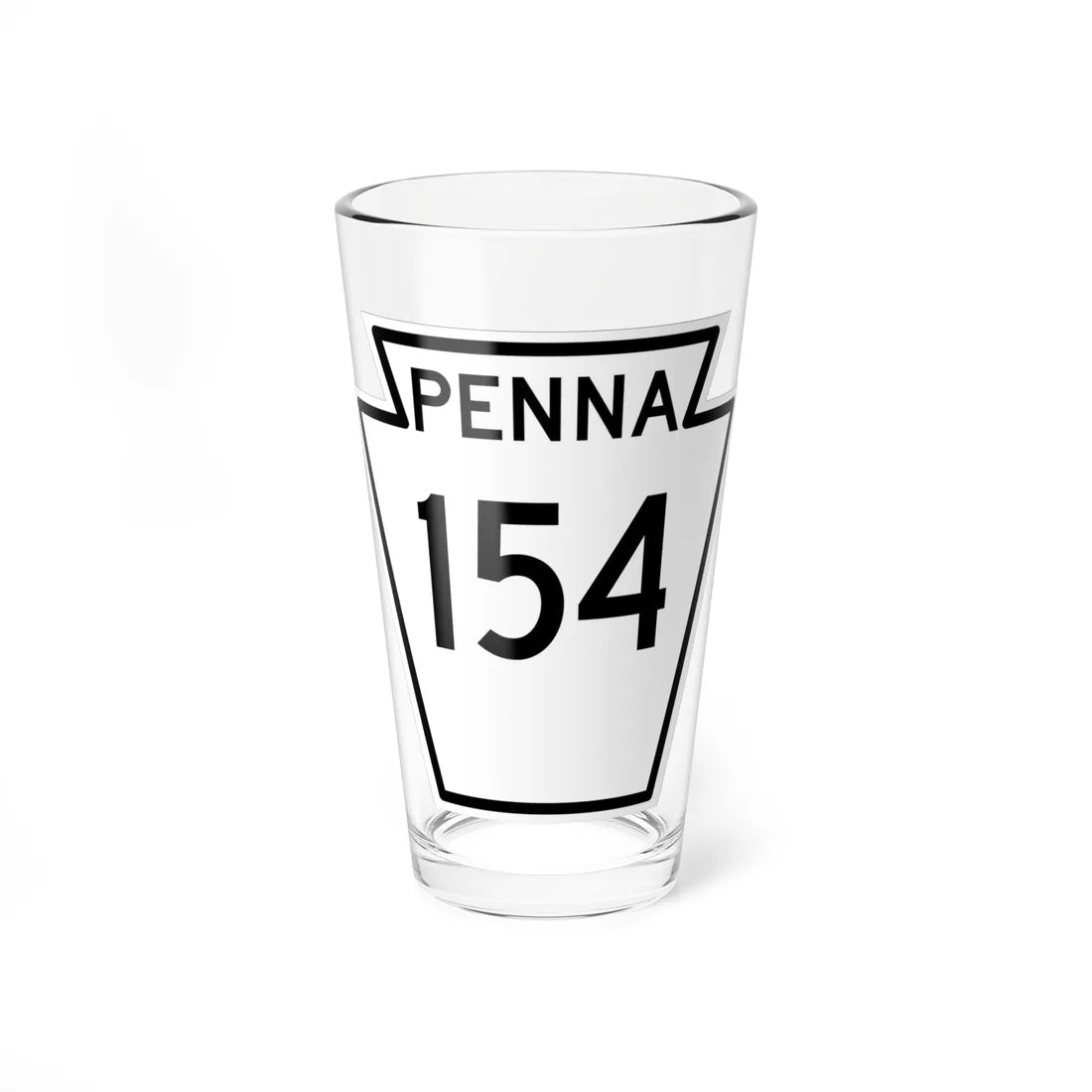 PA-154 1948 (Pennsylvania) (Road Sign) Pint Glass 16oz 16oz - Go Mug Yourself