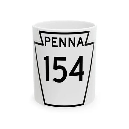 PA-154 1948 (Pennsylvania) (Road Sign) White Coffee Mug 11oz - Go Mug Yourself