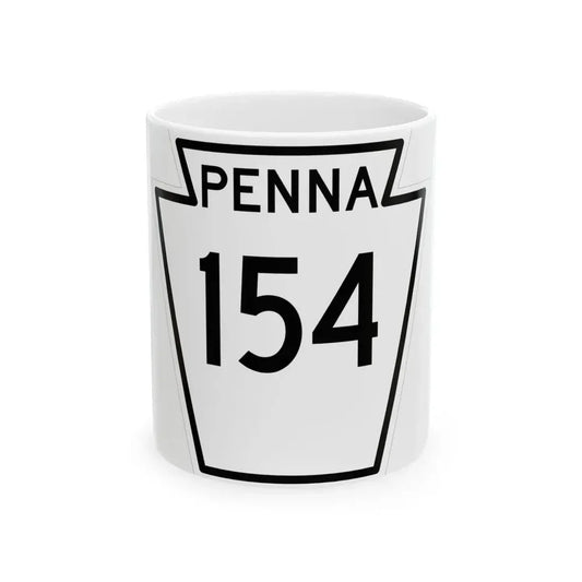PA-154 1948 (Pennsylvania) (Road Sign) White Coffee Mug 11oz - Go Mug Yourself