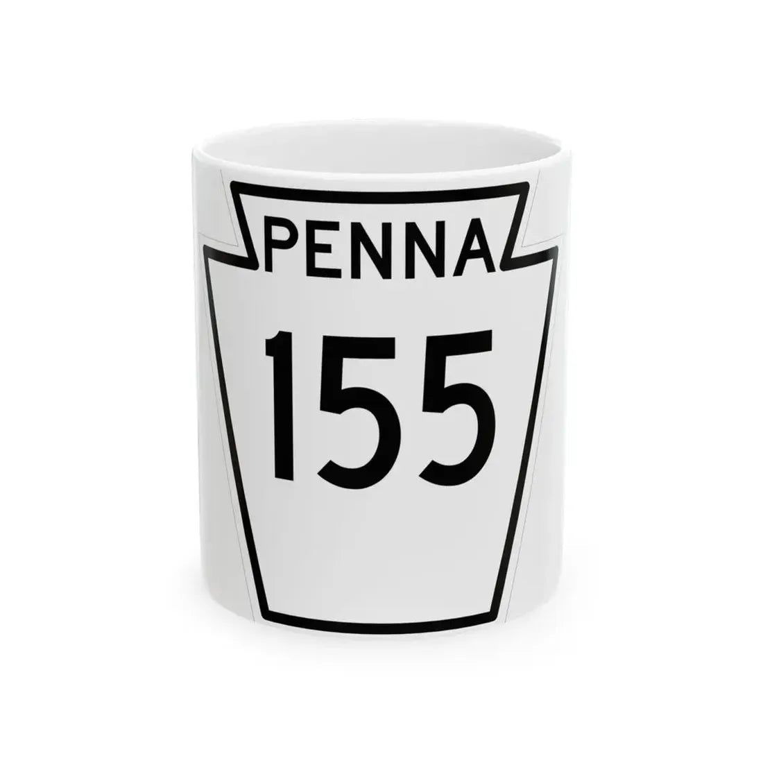 PA-155 1948 (Pennsylvania) (Road Sign) White Coffee Mug 11oz - Go Mug Yourself