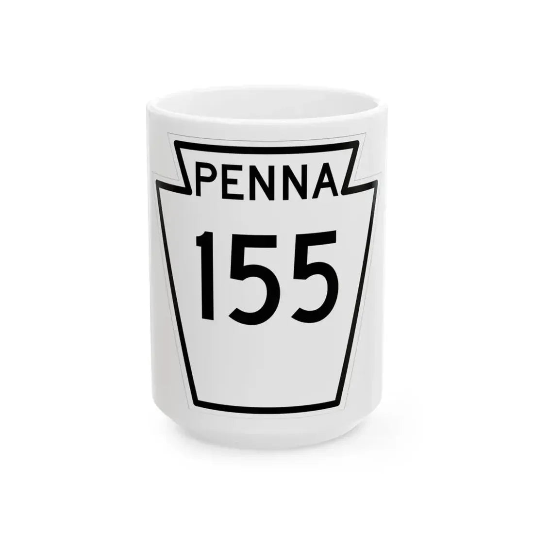 PA-155 1948 (Pennsylvania) (Road Sign) White Coffee Mug 15oz - Go Mug Yourself