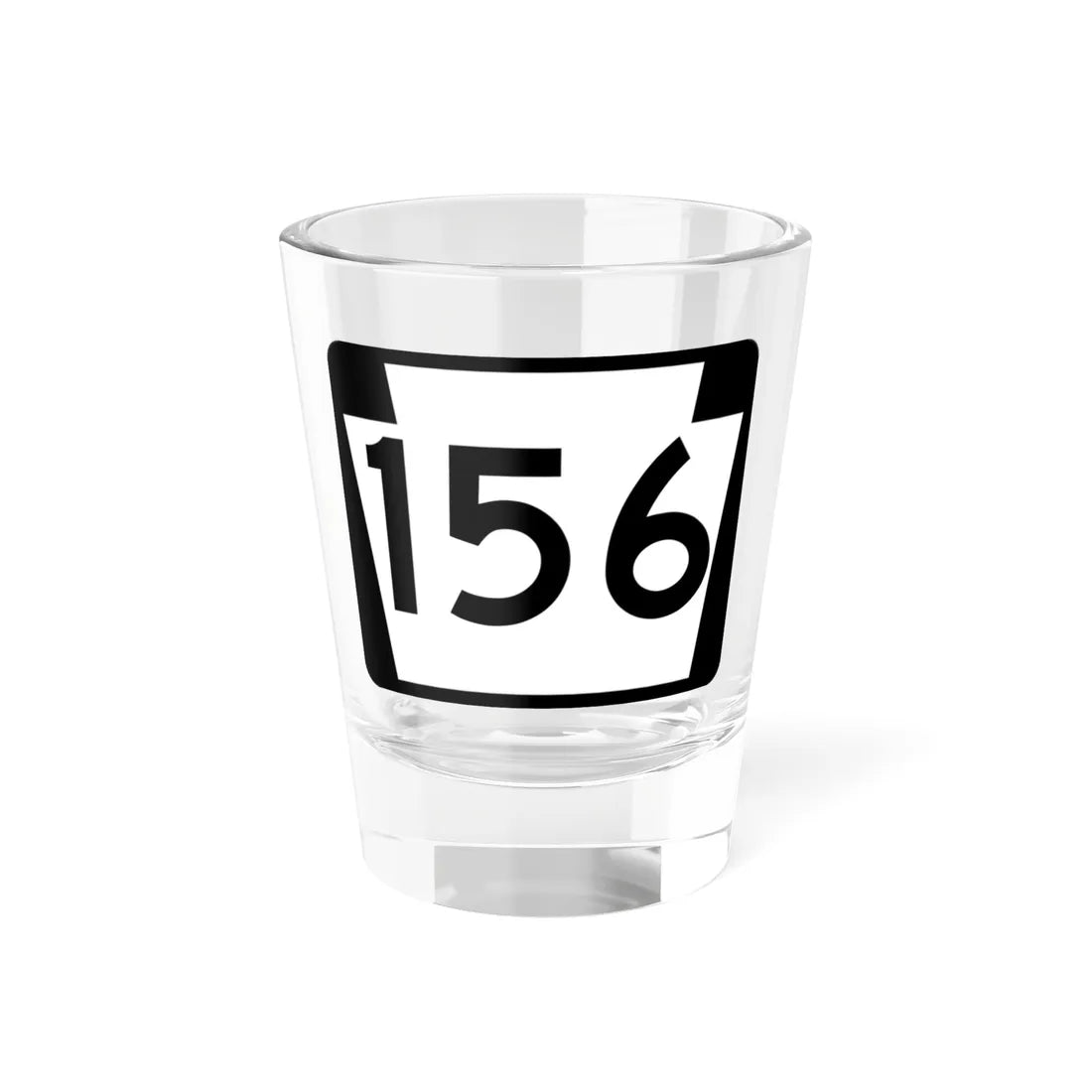 PA-156 (Pennsylvania) (Road Sign) Shot Glass 1.5oz 1.5oz - Go Mug Yourself