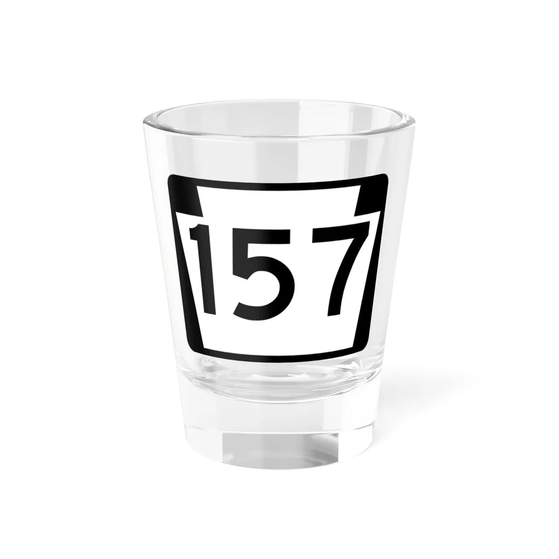 PA-157 (Pennsylvania) (Road Sign) Shot Glass 1.5oz 1.5oz - Go Mug Yourself
