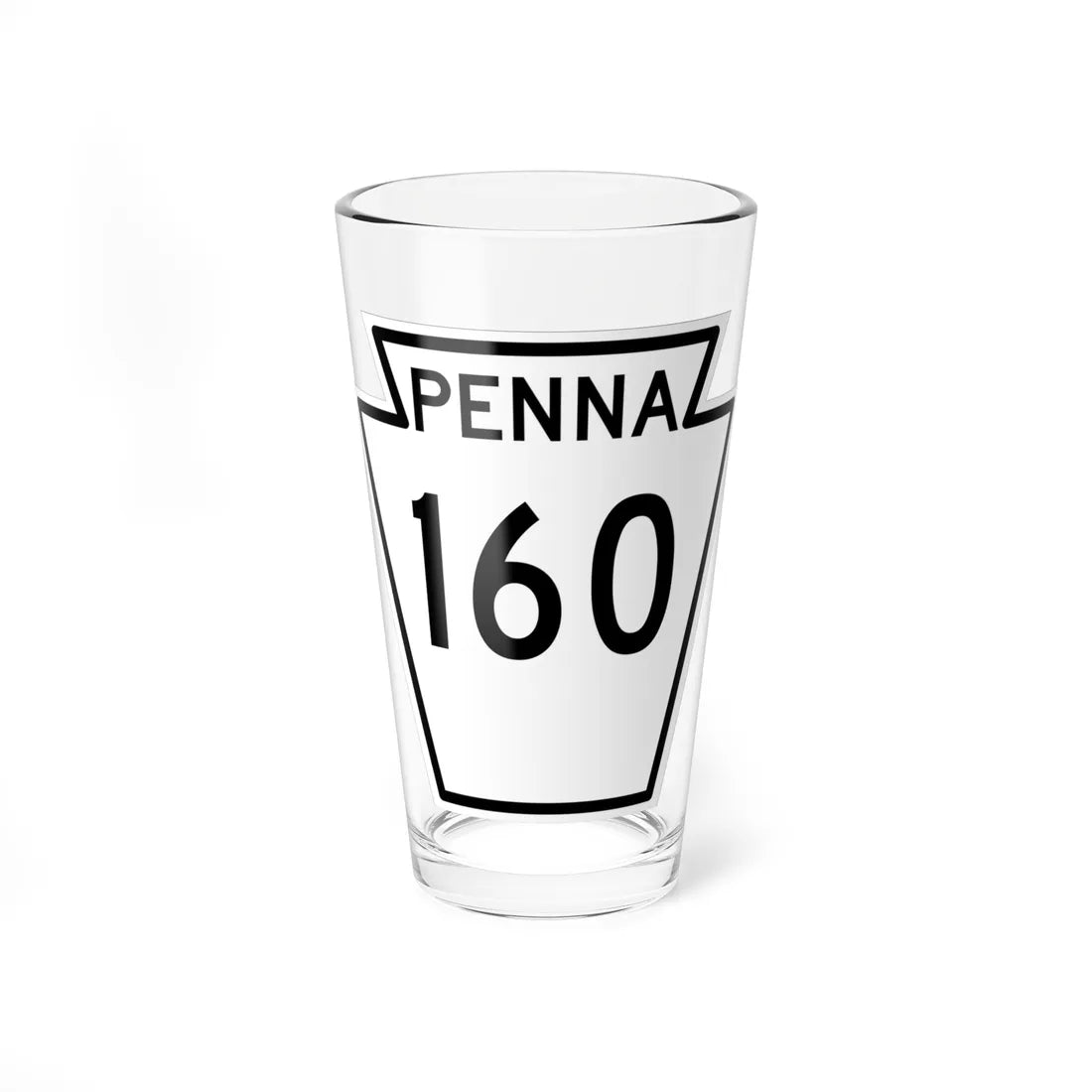PA-160 1948 (Pennsylvania) (Road Sign) Pint Glass 16oz 16oz - Go Mug Yourself