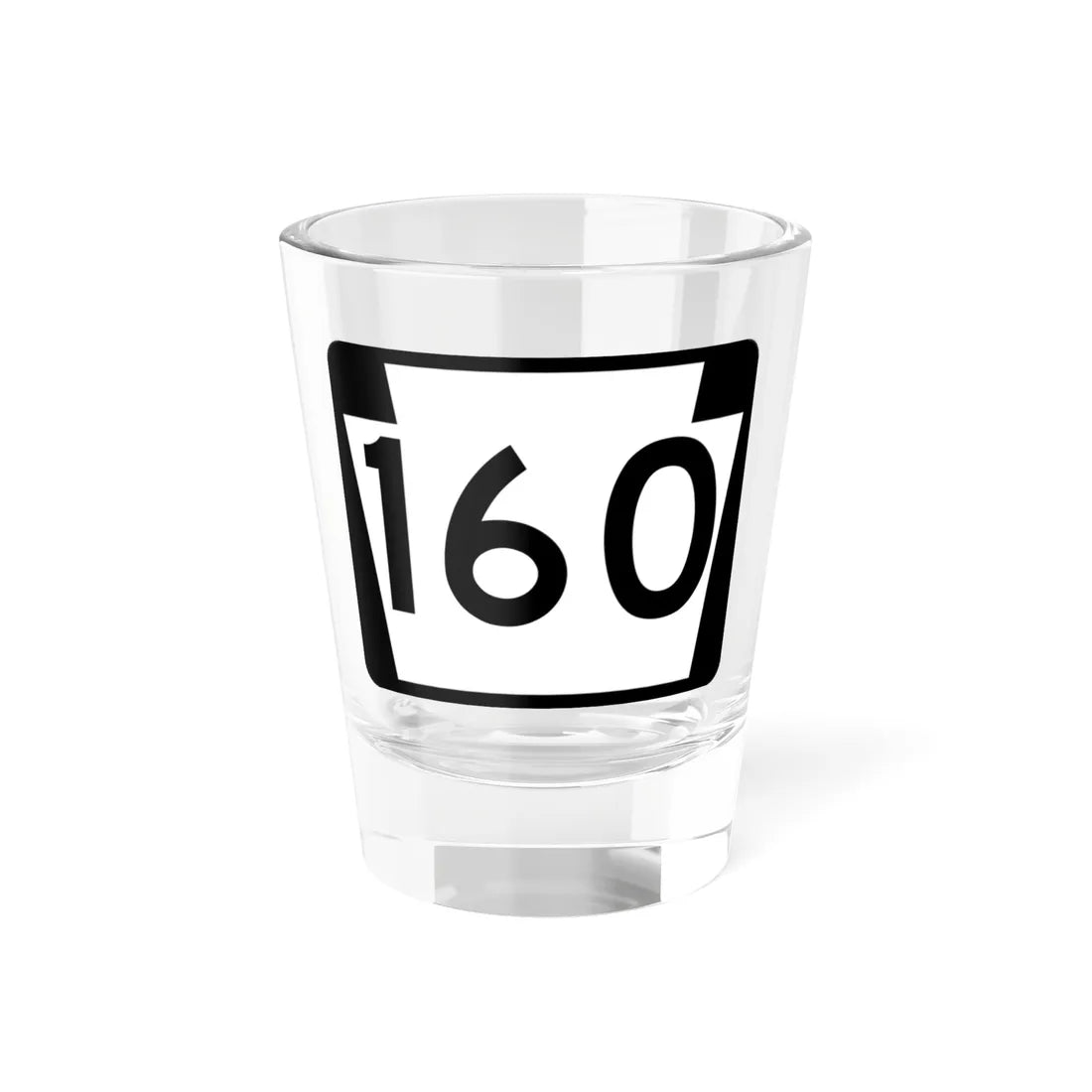 PA-160 (Pennsylvania) (Road Sign) Shot Glass 1.5oz 1.5oz - Go Mug Yourself