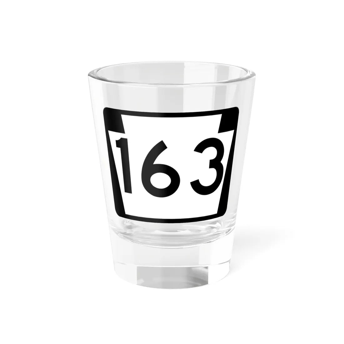 PA-163 (Pennsylvania) (Road Sign) Shot Glass 1.5oz 1.5oz - Go Mug Yourself