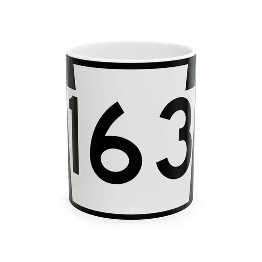 PA-163 (Pennsylvania) (Road Sign) White Coffee Mug 11oz - Go Mug Yourself