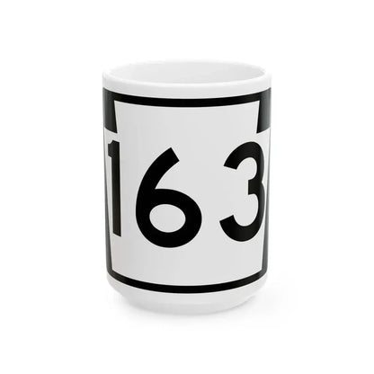 PA-163 (Pennsylvania) (Road Sign) White Coffee Mug 15oz - Go Mug Yourself