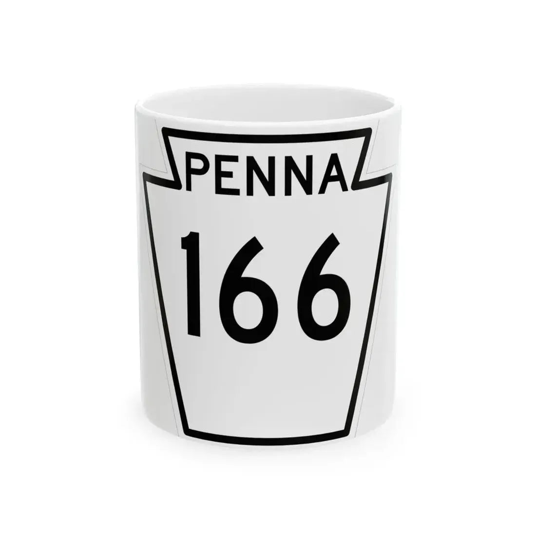 PA-166 1948 (Pennsylvania) (Road Sign) White Coffee Mug 11oz - Go Mug Yourself