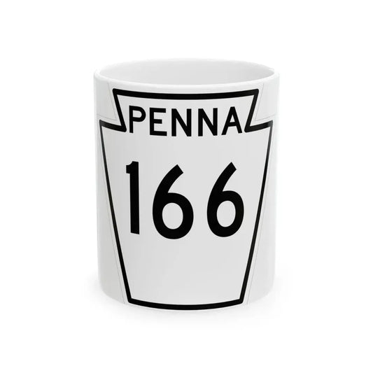 PA-166 1948 (Pennsylvania) (Road Sign) White Coffee Mug 11oz - Go Mug Yourself