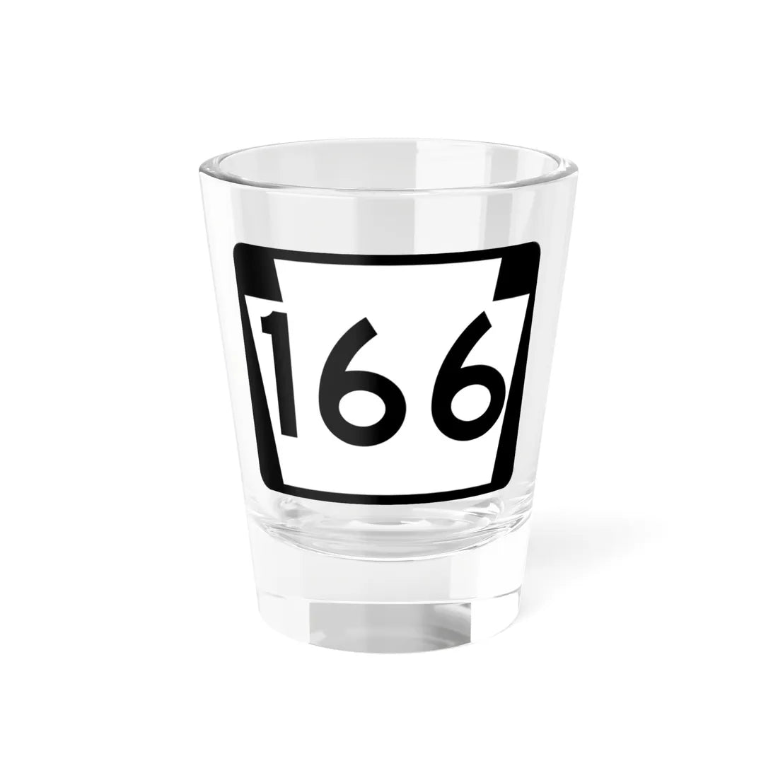PA-166 (Pennsylvania) (Road Sign) Shot Glass 1.5oz 1.5oz - Go Mug Yourself