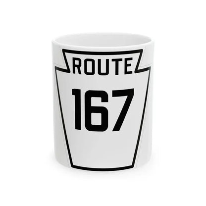 PA-167 1926 (Pennsylvania) (Road Sign) White Coffee Mug 11oz - Go Mug Yourself