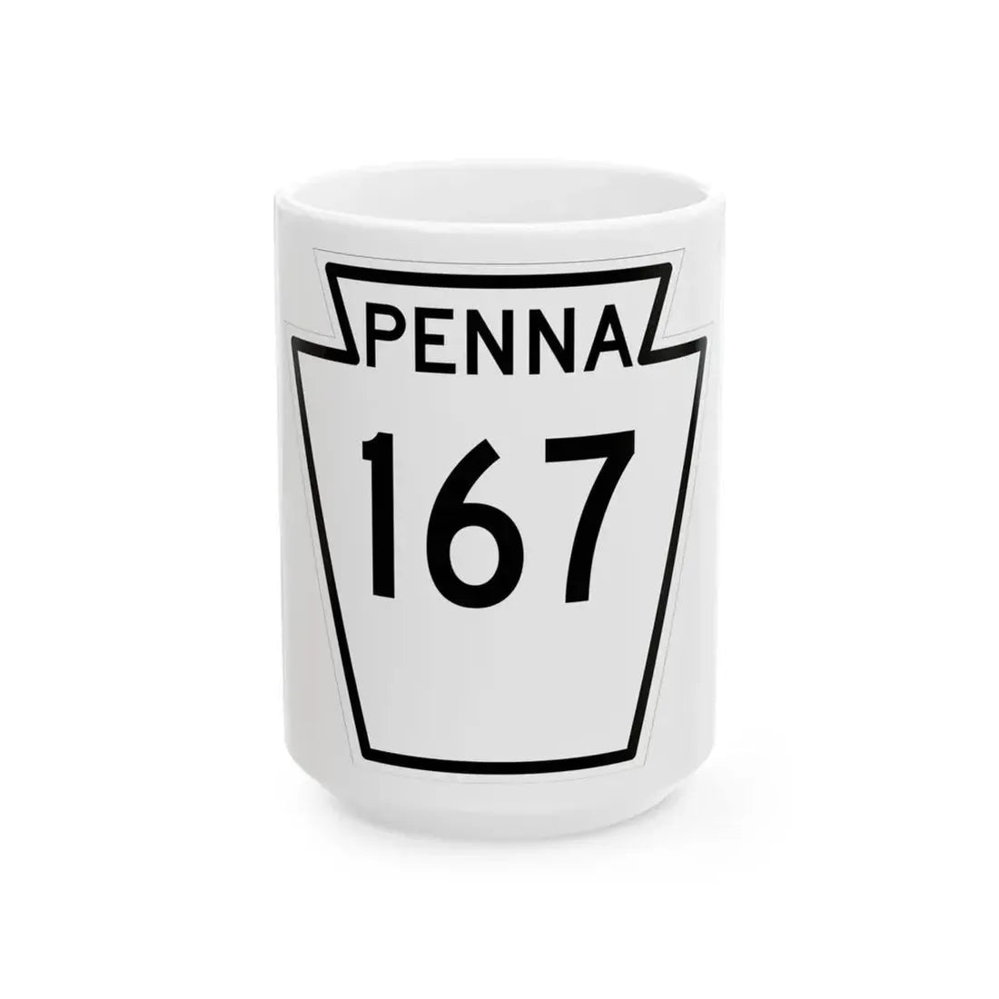 PA-167 1948 (Pennsylvania) (Road Sign) White Coffee Mug 15oz - Go Mug Yourself