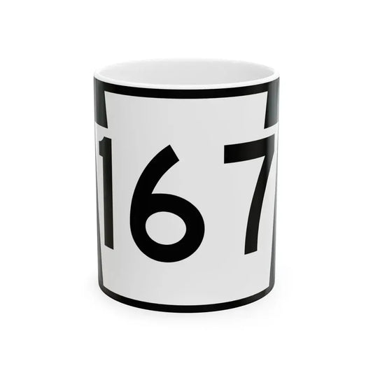PA-167 (Pennsylvania) (Road Sign) White Coffee Mug 11oz - Go Mug Yourself