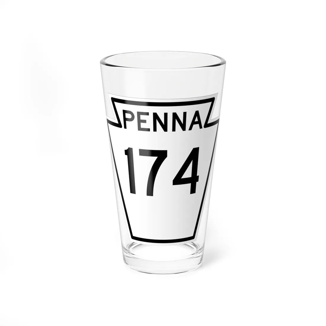 PA-174 1948 (Pennsylvania) (Road Sign) Pint Glass 16oz 16oz - Go Mug Yourself