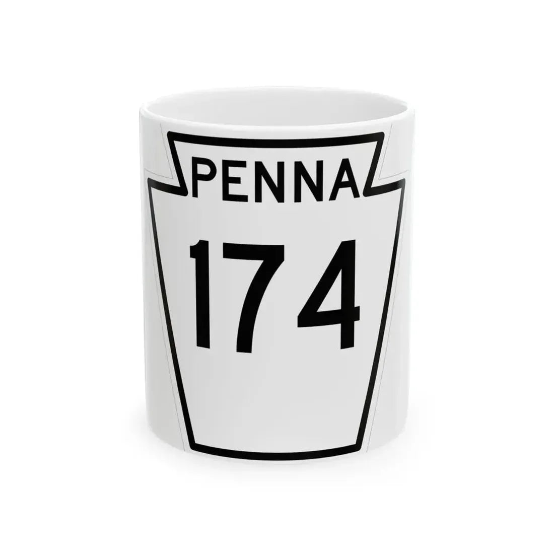 PA-174 1948 (Pennsylvania) (Road Sign) White Coffee Mug 11oz - Go Mug Yourself
