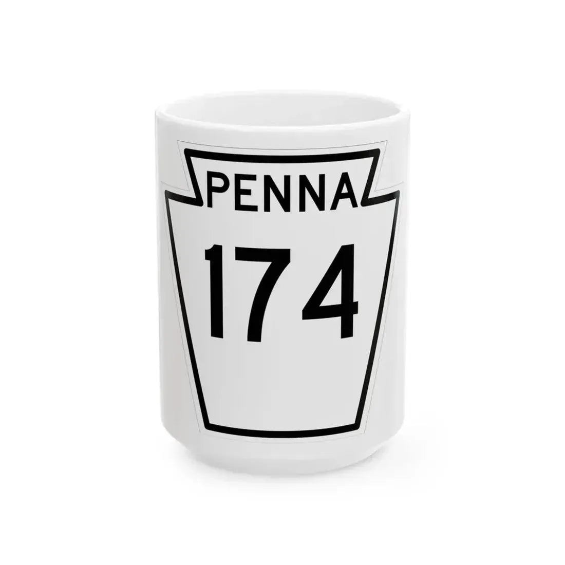 PA-174 1948 (Pennsylvania) (Road Sign) White Coffee Mug 15oz - Go Mug Yourself