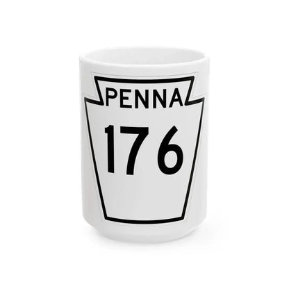 PA-176 1948 (Pennsylvania) (Road Sign) White Coffee Mug 15oz - Go Mug Yourself