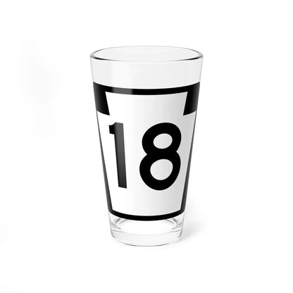 PA-18 (Pennsylvania) (Road Sign) Pint Glass 16oz 16oz - Go Mug Yourself