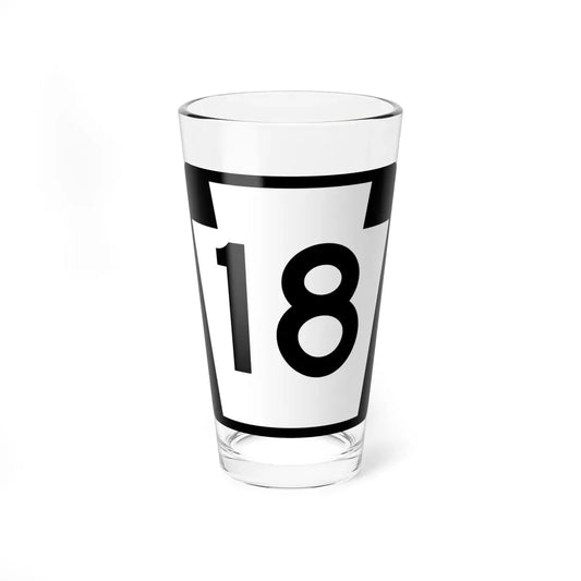 PA-18 (Pennsylvania) (Road Sign) Pint Glass 16oz 16oz - Go Mug Yourself