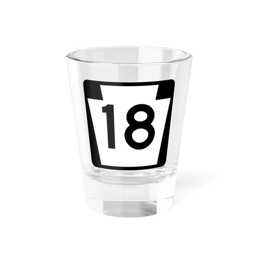 PA-18 (Pennsylvania) (Road Sign) Shot Glass 1.5oz 1.5oz - Go Mug Yourself
