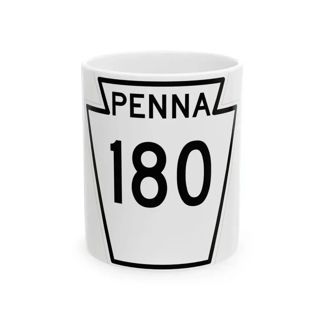 PA-180 1948 (Pennsylvania) (Road Sign) White Coffee Mug 11oz - Go Mug Yourself