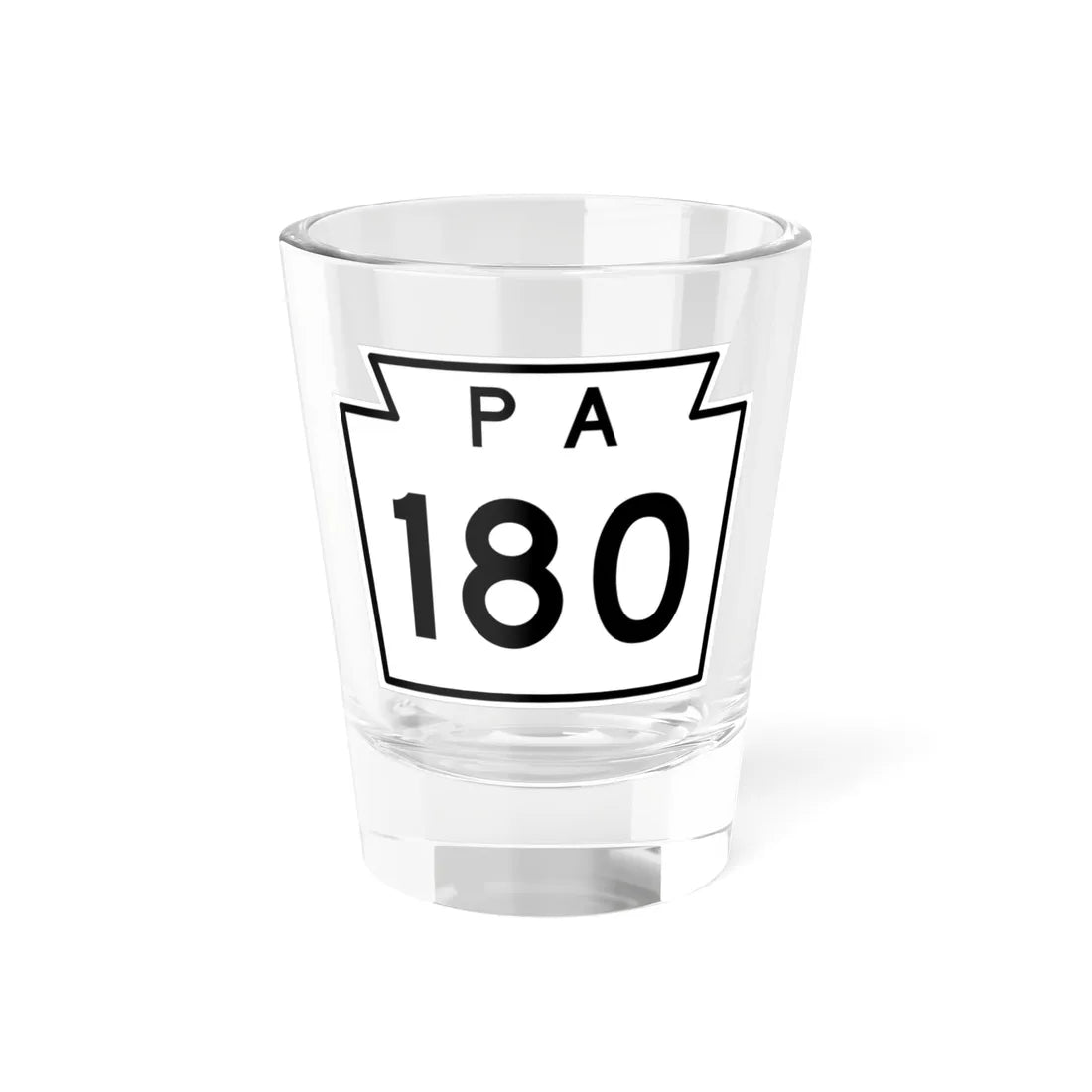 PA-180 1960 (Pennsylvania) (Road Sign) Shot Glass 1.5oz 1.5oz - Go Mug Yourself