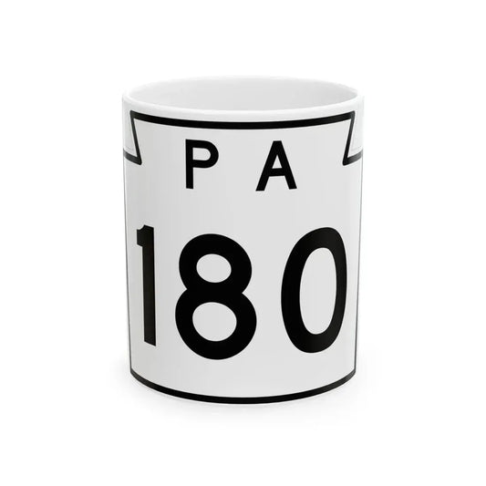PA-180 1960 (Pennsylvania) (Road Sign) White Coffee Mug 11oz - Go Mug Yourself
