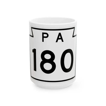 PA-180 1960 (Pennsylvania) (Road Sign) White Coffee Mug 15oz - Go Mug Yourself