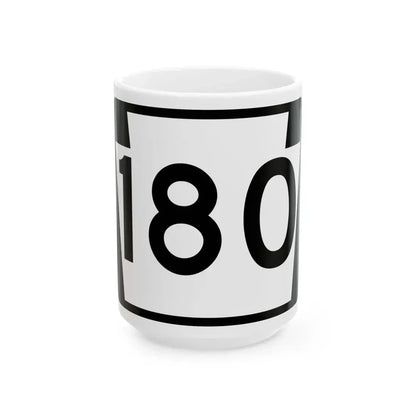 PA-180 (Pennsylvania) (Road Sign) White Coffee Mug 15oz - Go Mug Yourself