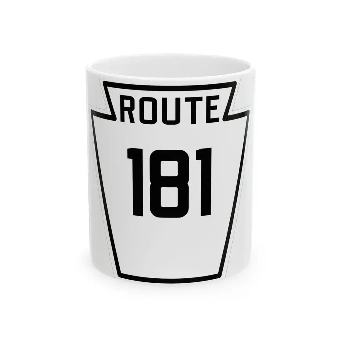 PA-181 1926 (Pennsylvania) (Road Sign) White Coffee Mug 11oz - Go Mug Yourself