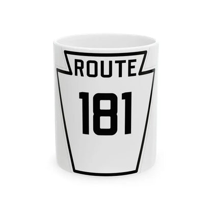 PA-181 1926 (Pennsylvania) (Road Sign) White Coffee Mug 11oz - Go Mug Yourself