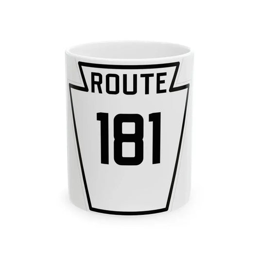 PA-181 1926 (Pennsylvania) (Road Sign) White Coffee Mug 11oz - Go Mug Yourself