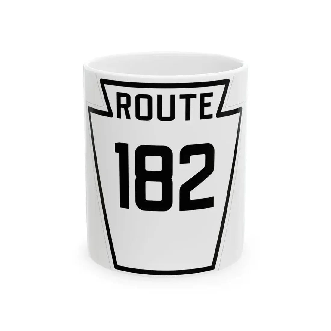 PA-182 1926 (Pennsylvania) (Road Sign) White Coffee Mug 11oz - Go Mug Yourself