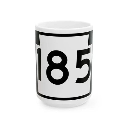 PA-185 (Pennsylvania) (Road Sign) White Coffee Mug 15oz - Go Mug Yourself