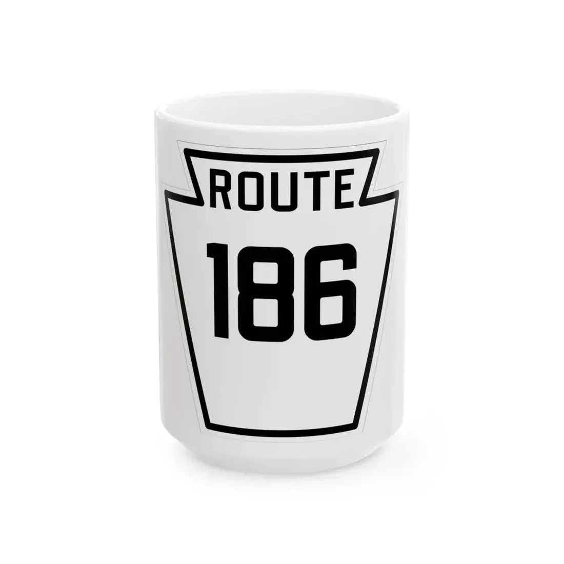 PA-186 1926 (Pennsylvania) (Road Sign) White Coffee Mug 15oz - Go Mug Yourself