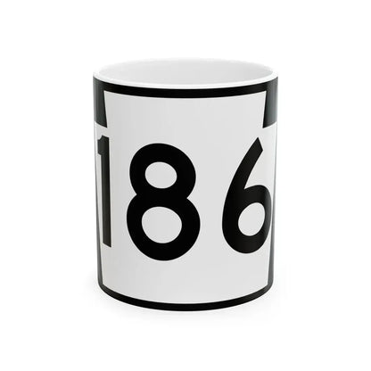 PA-186 (Pennsylvania) (Road Sign) White Coffee Mug 11oz - Go Mug Yourself