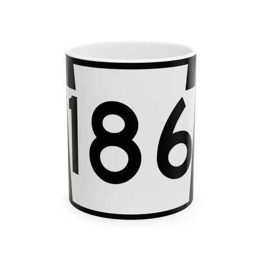 PA-186 (Pennsylvania) (Road Sign) White Coffee Mug 11oz - Go Mug Yourself