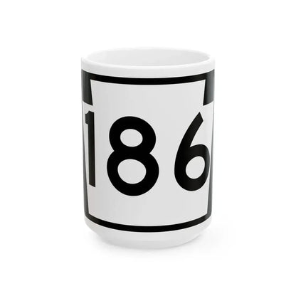 PA-186 (Pennsylvania) (Road Sign) White Coffee Mug 15oz - Go Mug Yourself