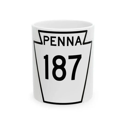 PA-187 1948 (Pennsylvania) (Road Sign) White Coffee Mug 11oz - Go Mug Yourself