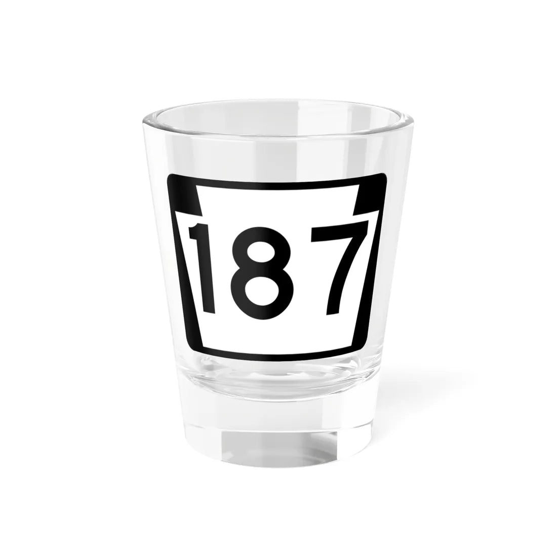PA-187 (Pennsylvania) (Road Sign) Shot Glass 1.5oz 1.5oz - Go Mug Yourself