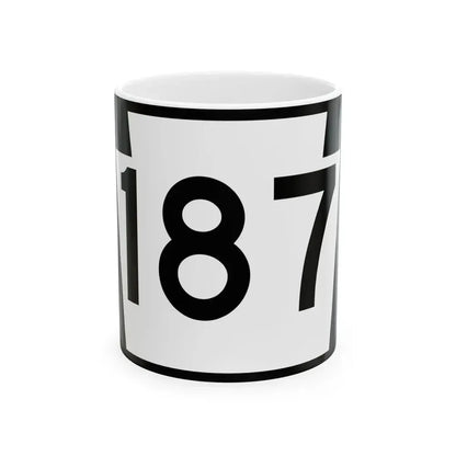 PA-187 (Pennsylvania) (Road Sign) White Coffee Mug 11oz - Go Mug Yourself