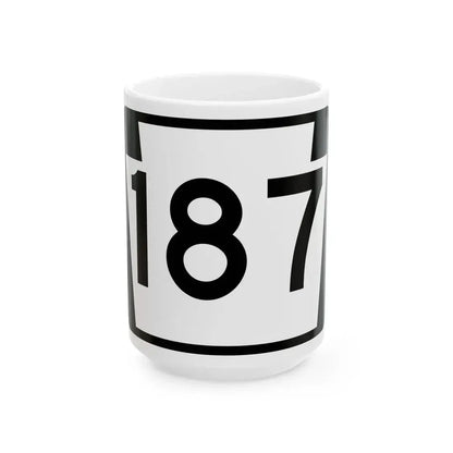 PA-187 (Pennsylvania) (Road Sign) White Coffee Mug 15oz - Go Mug Yourself
