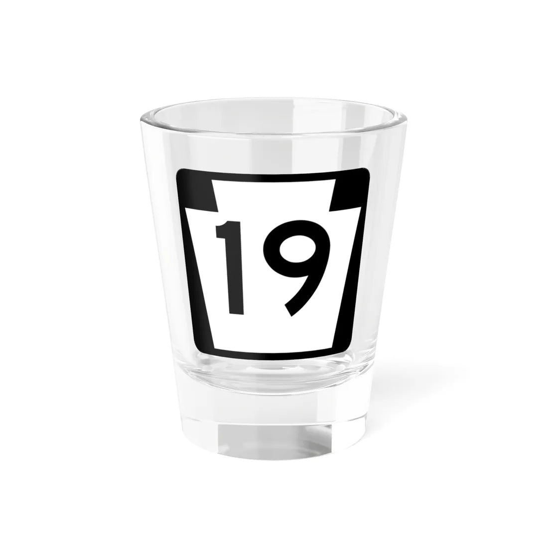 PA-19 (Pennsylvania) (Road Sign) Shot Glass 1.5oz 1.5oz - Go Mug Yourself