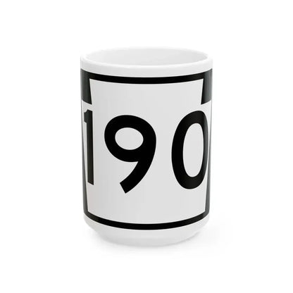 PA-190 (Pennsylvania) (Road Sign) White Coffee Mug 15oz - Go Mug Yourself